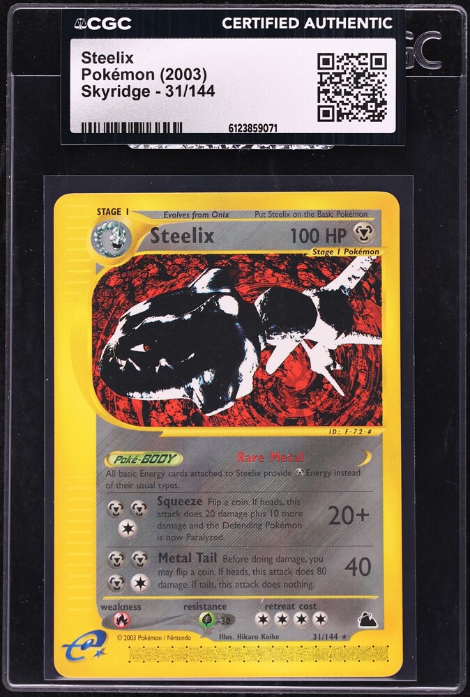 2003 Pokemon Skyridge Steelix #31 CGC AUTH