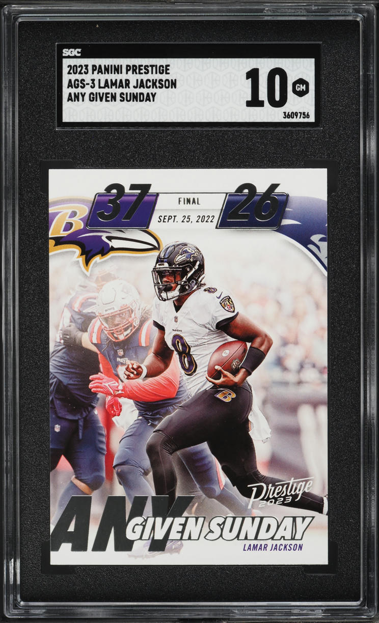 2023 Panini Prestige Any Given Sunday Lamar Jackson #AGS-3 SGC 10 GEM MINT