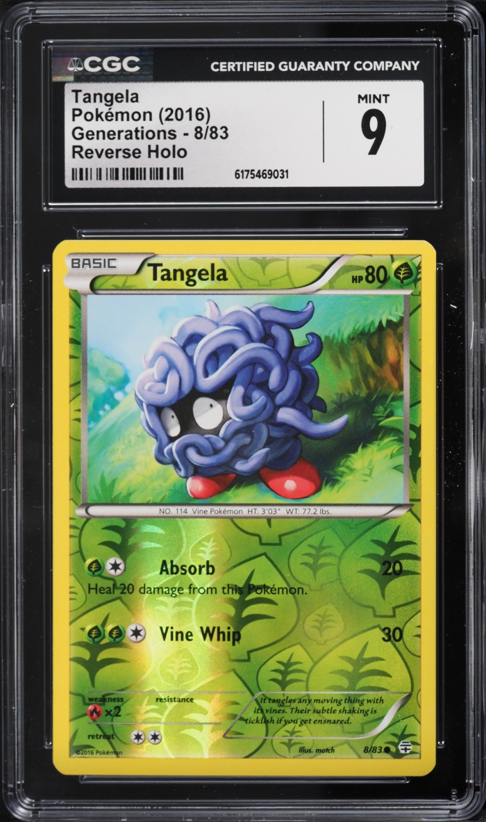 2016 Pokemon XY Generations Reverse Holo Tangela #8 CGC 9 MINT