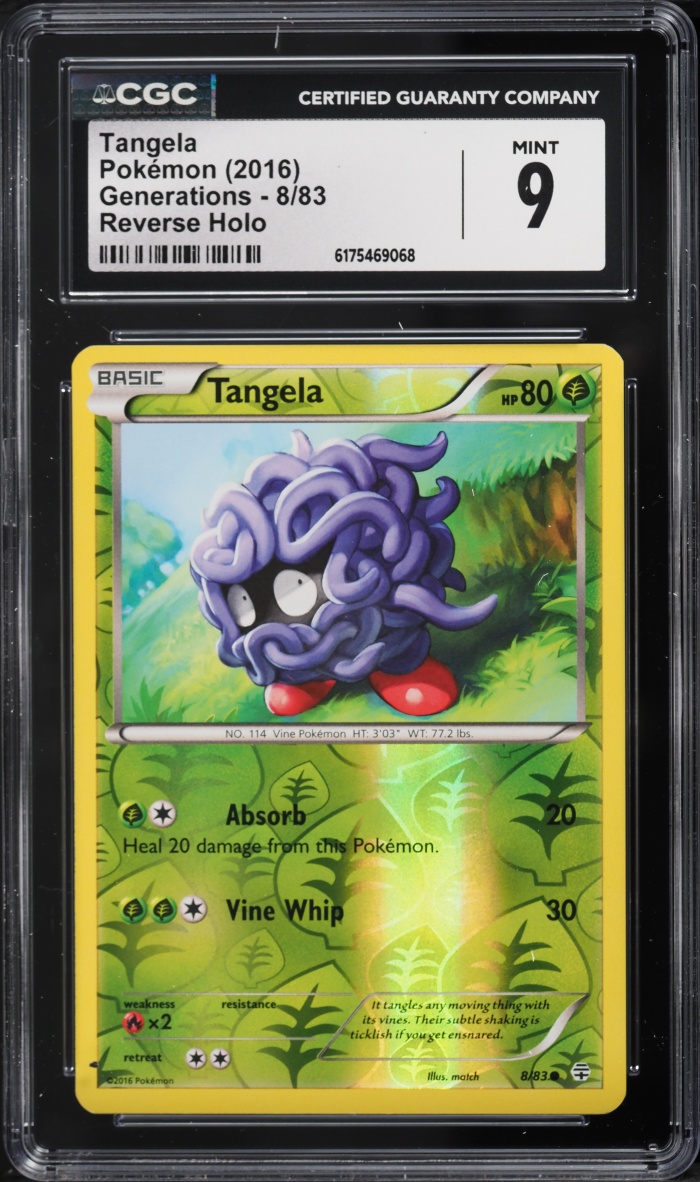 2016 Pokemon XY Generations Reverse Holo Tangela #8 CGC 9 MINT
