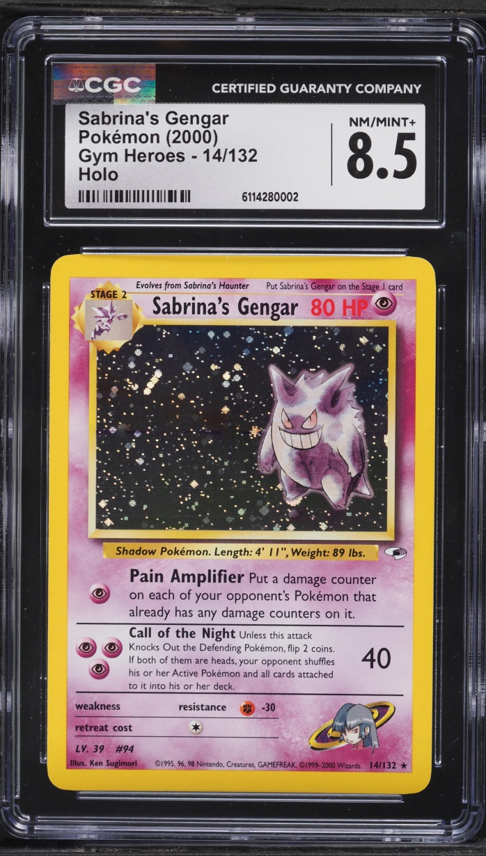 2000 Pokemon Gym Heroes Holo Sabrina's Gengar #14 CGC 8.5 NM-MT+