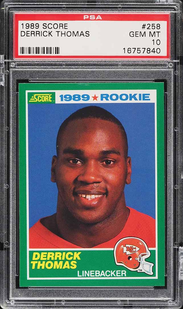 1989 Score Football Derrick Thomas ROOKIE #258 PSA 10 GEM MINT