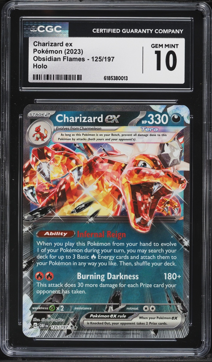 2023 Pokemon Scarlet & Violet Obsidian Flames Holo Charizard ex #125 CGC 10 GEM MINT