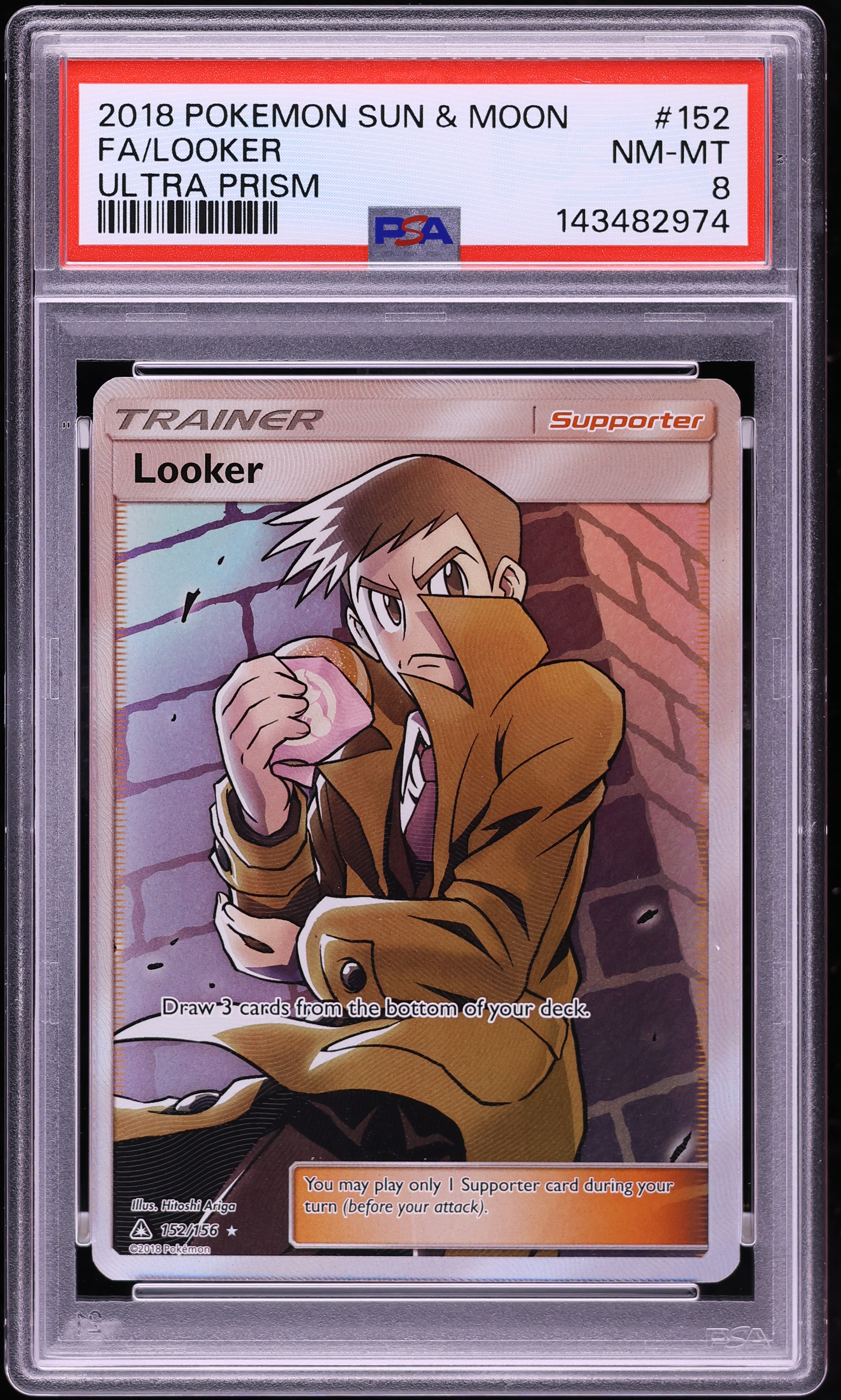 2018 Pokemon Sun & Moon Ultra Prism Full Art Looker #152 PSA 8 NM-MT