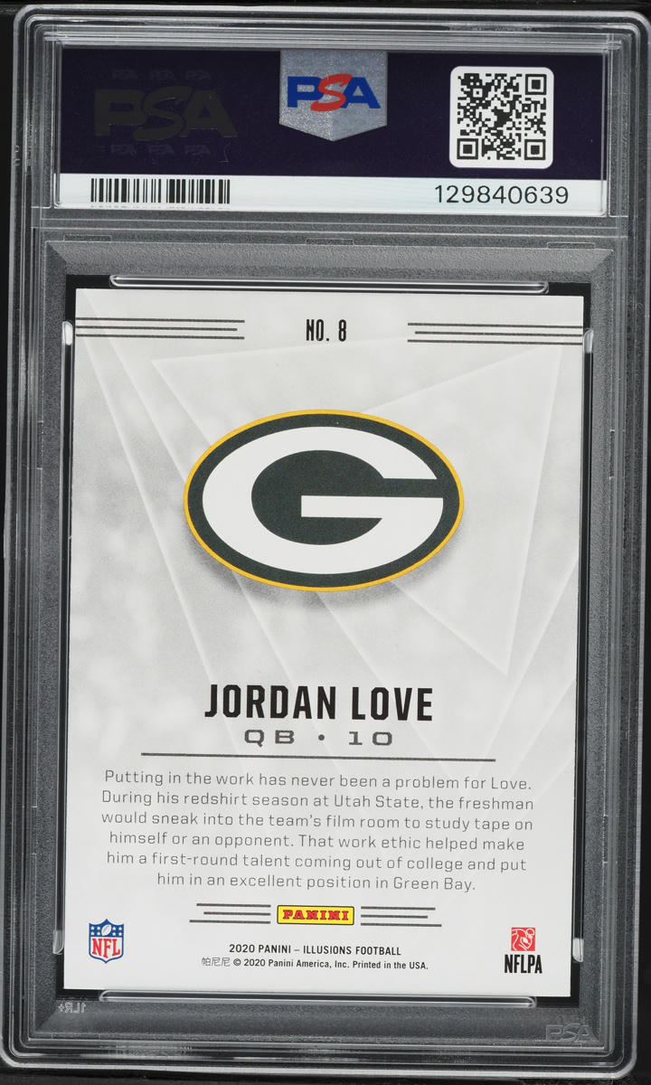 2020 Panini Illusions Retail Jordan Love ROOKIE #8 PSA 8 NM-MT