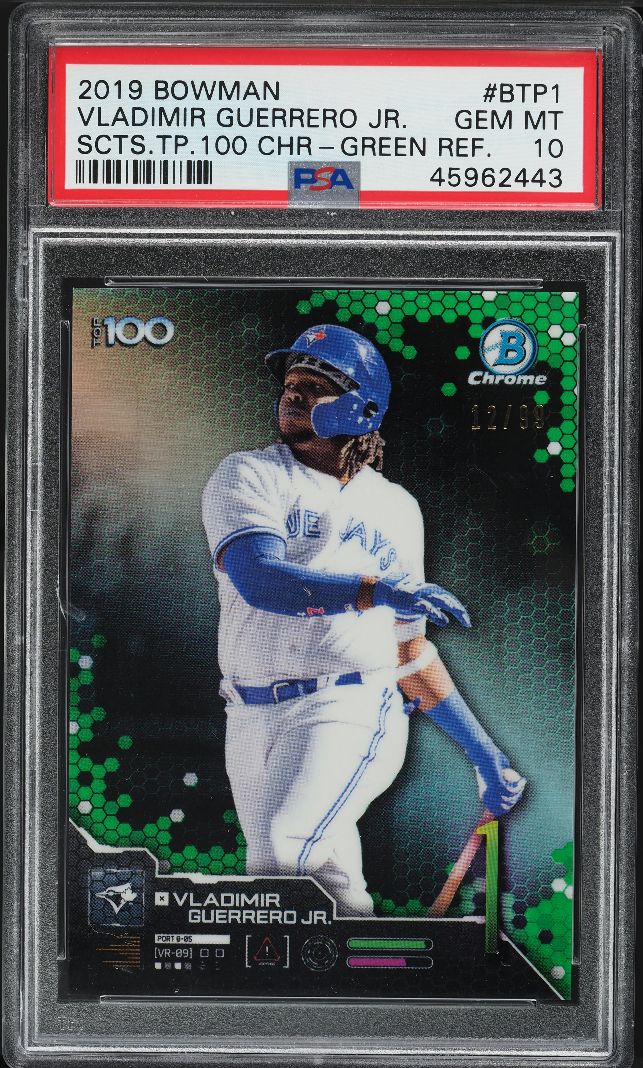 2019 Topps Chrome Refractor Vladimir Guerrero Jr. ROOKIE #201 PSA