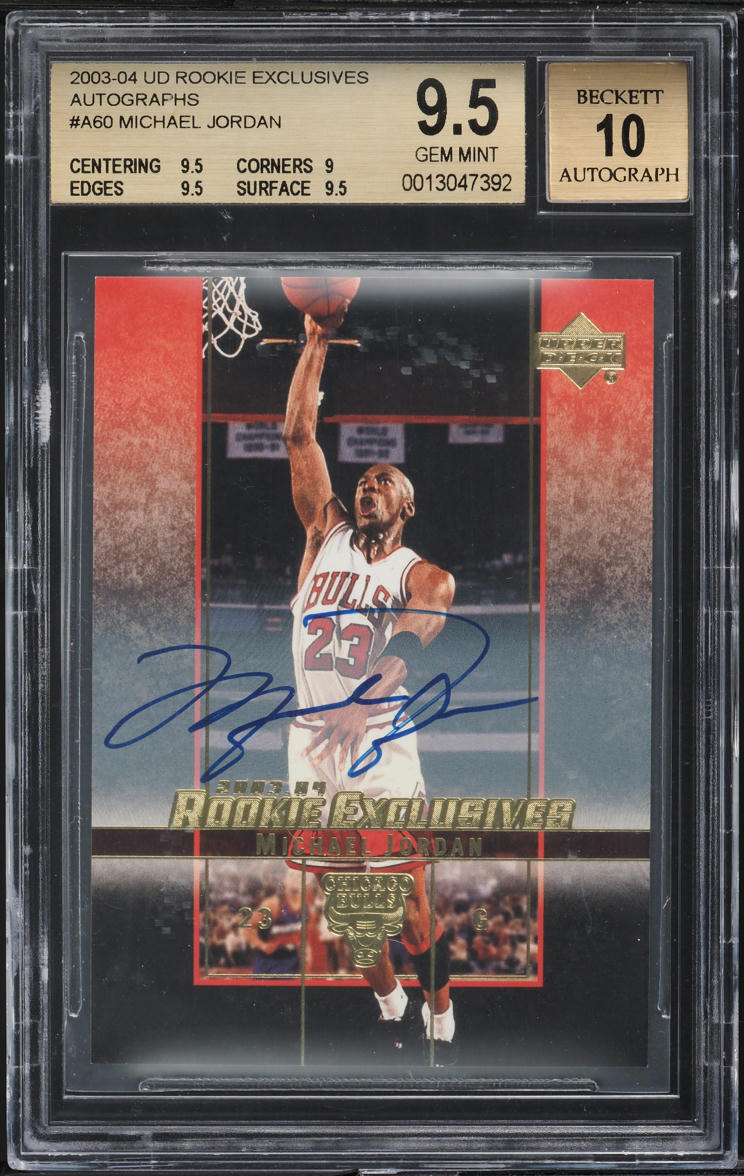 2003 Upper Deck Rookie Exclusives Michael Jordan AUTO #A60 BGS 9.5 GEM MINT