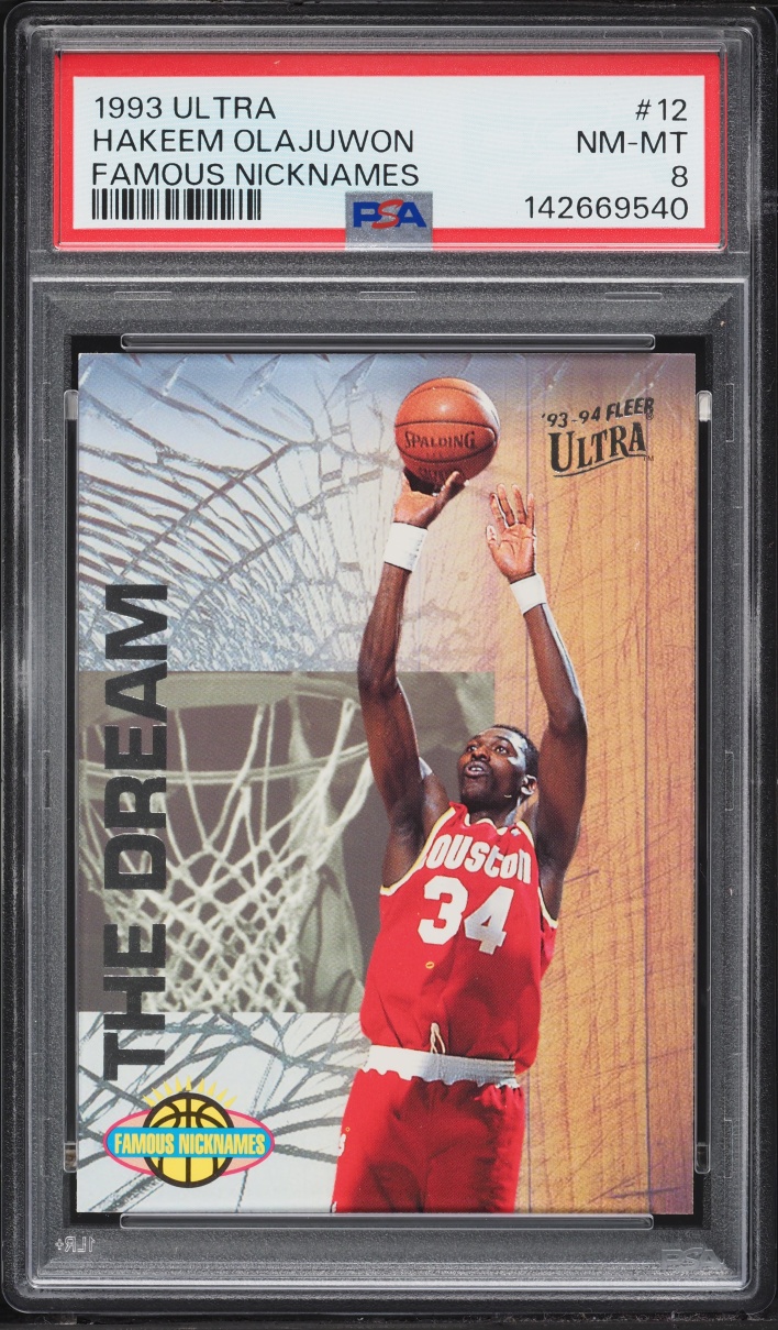 1993 Ultra Famous Nicknames Hakeem Olajuwon #12 PSA 8 NM-MT