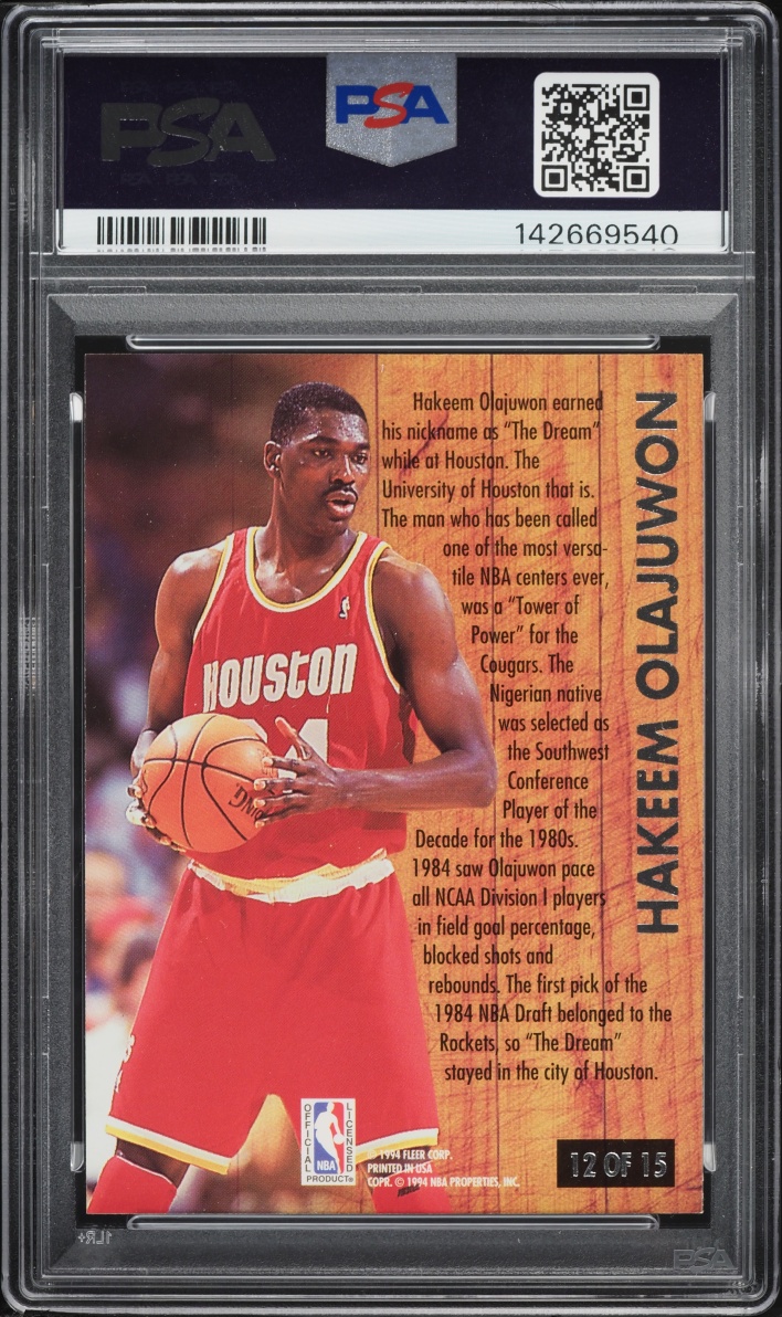 1993 Ultra Famous Nicknames Hakeem Olajuwon #12 PSA 8 NM-MT