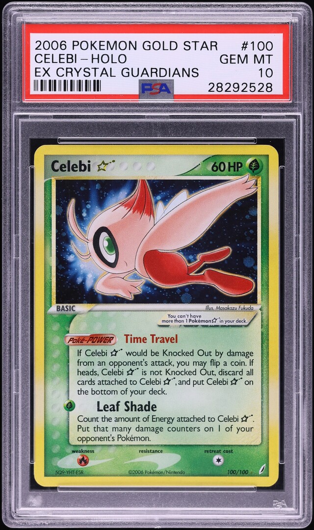 2006 Pokemon EX Crystal Guardians Holo Celebi Gold Star #100 PSA 10 GEM MINT