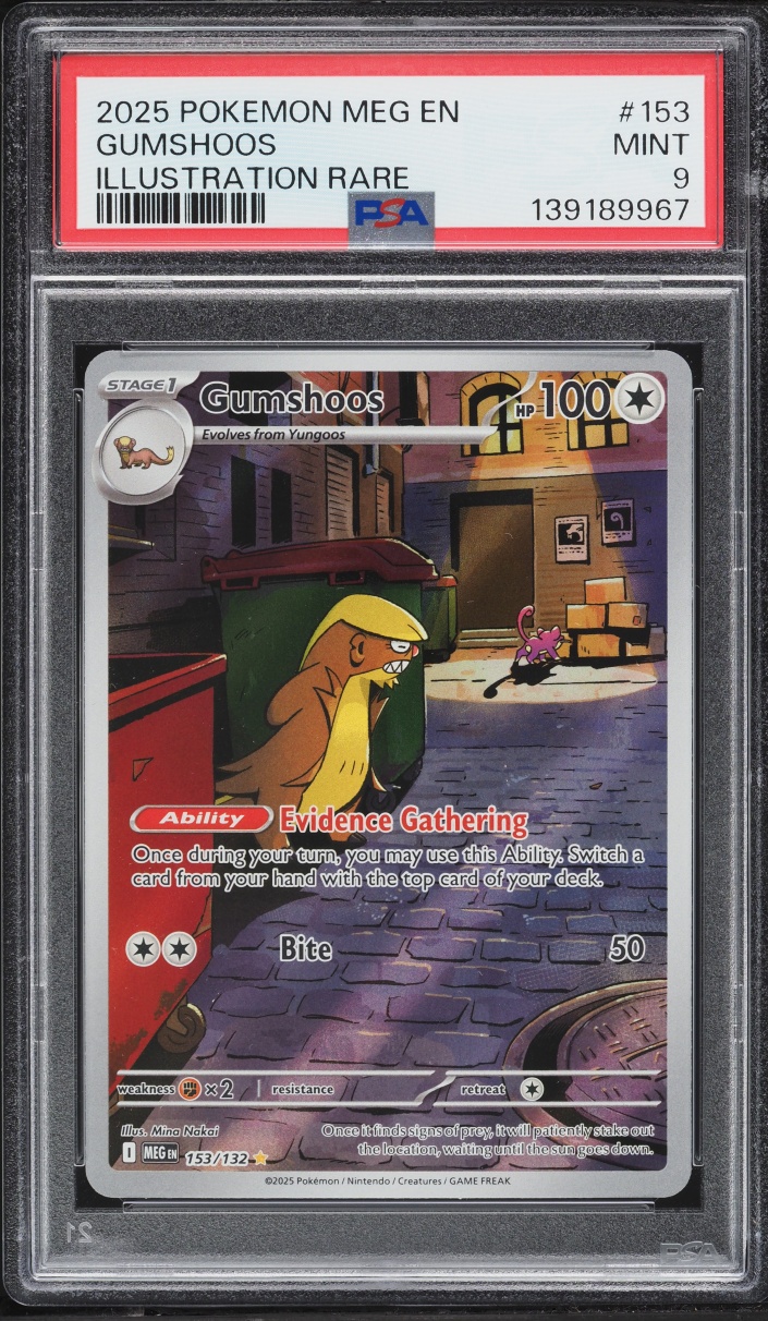 2025 Pokemon Mega Evolution IR Gumshoos #153 PSA 9 MINT