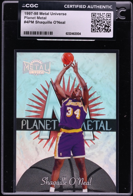 1997 Metal Universe Planet Shaquille O'Neal #4PM CGC AUTH