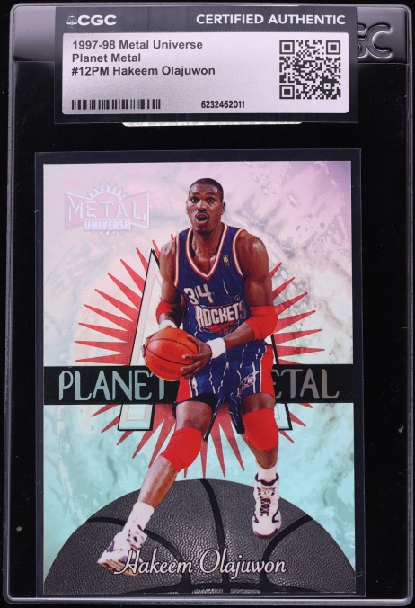 1997 Metal Universe Planet Hakeem Olajuwon #12PM CGC AUTH