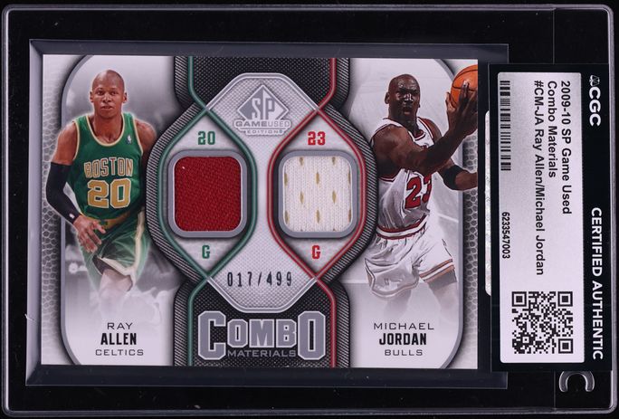 2009 SP Game Used Combo Materials Ray Allen Michael Jordan PATCH /499 #CM-JA CGC AUTH