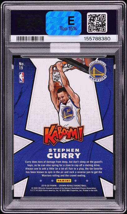 2019 Crown Royale Kaboom! Stephen Curry #19 MBA PSA 10 GEM MINT