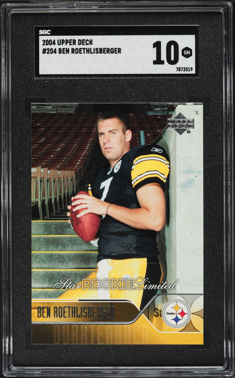 2004 Upper Deck Football Ben Roethlisberger ROOKIE #204 SGC 10 GEM MINT