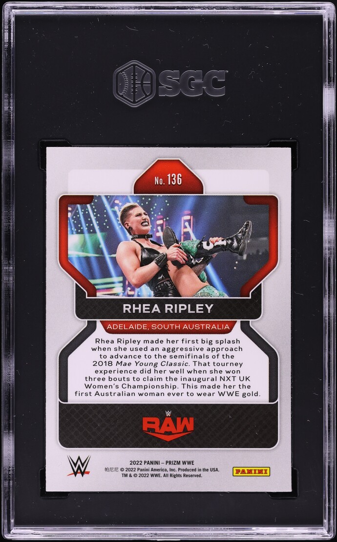 2022 Panini Prizm WWE Rhea Ripley #136 SGC 9.5 MINT+