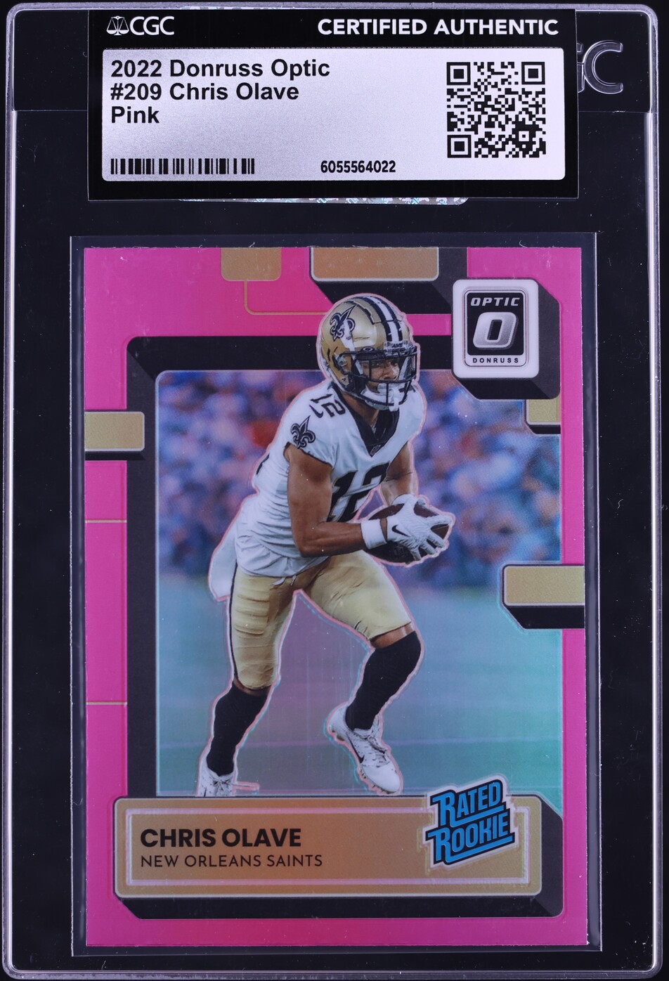 2022 Donruss Optic Pink Chris Olave ROOKIE #209 CGC AUTH