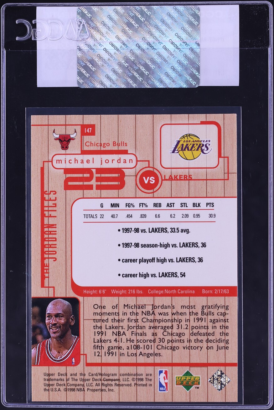 1998 Upper Deck MJ Living Legend Michael Jordan w/ Kobe Bryant #147 CGC AUTH