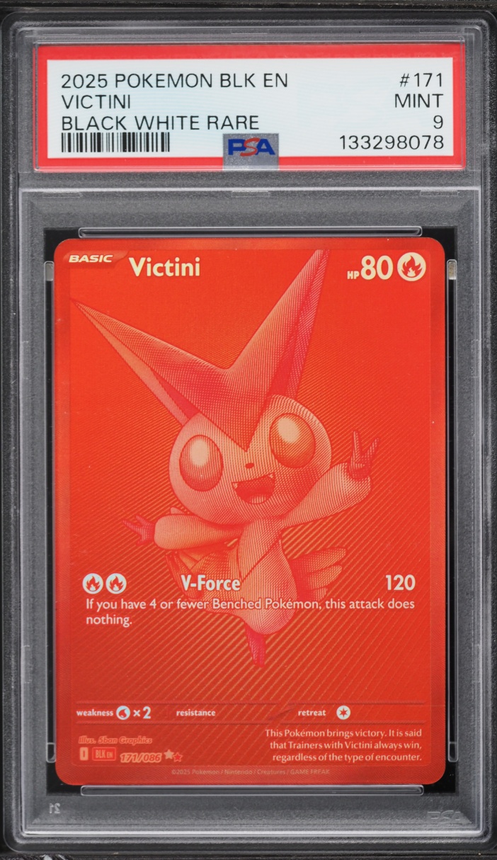 2025 Pokemon Scarlet & Violet Black Bolt BWR Victini #171 PSA 9 MINT