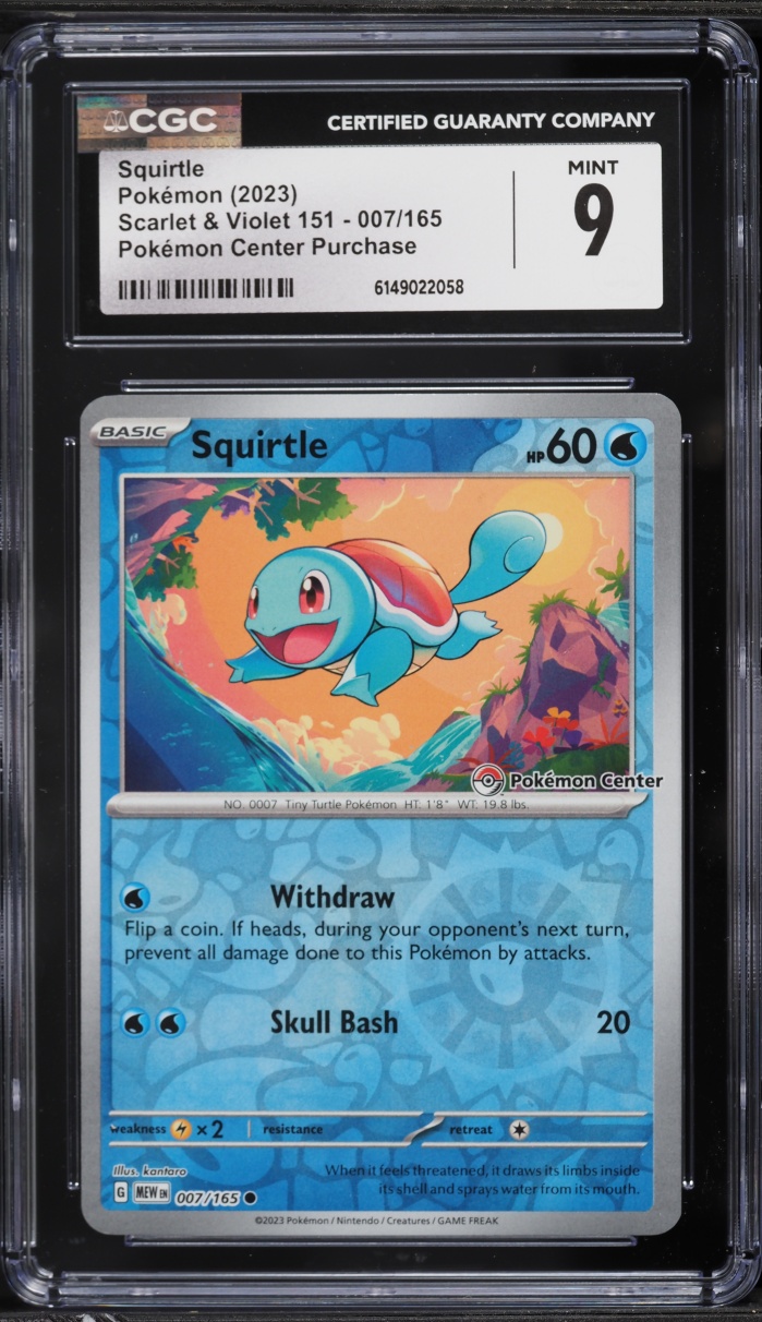2023 Pokemon Scarlet & Violet 151 Center Purchase Squirtle #7 CGC 9 MINT