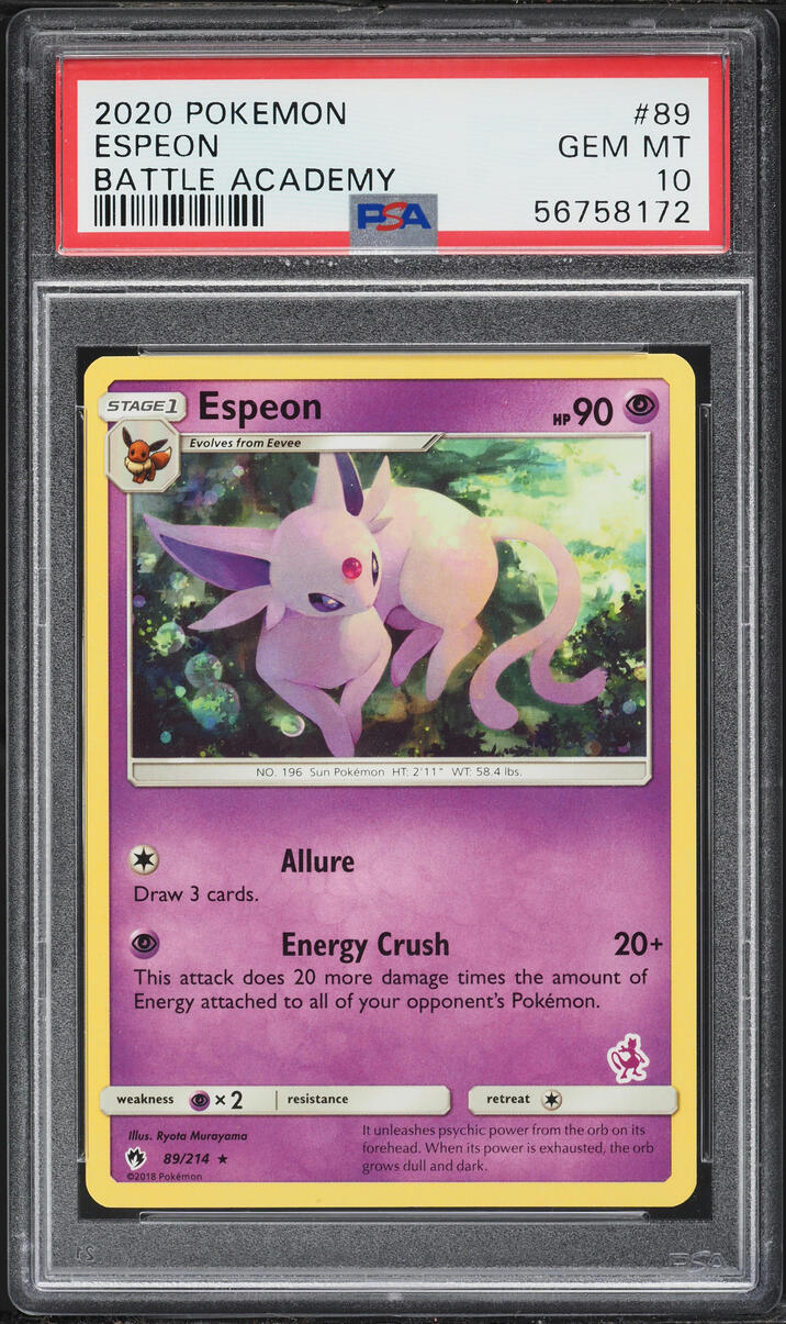 2020 Pokemon Sword & Shield Battle Academy Espeon #89 PSA 10 GEM MINT