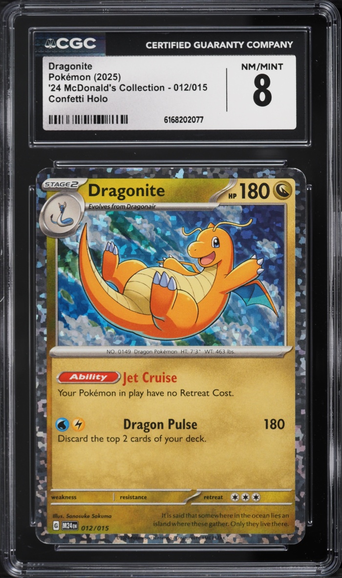 2025 Pokemon Scarlet & Violet McDonald's Collection Confetti Holo Dragonite #12 CGC 8 NM-MT