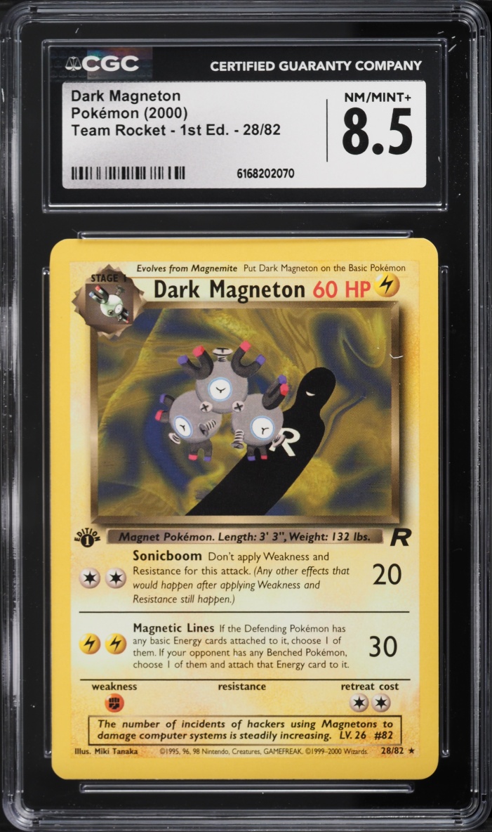 2000 Pokemon Team Rocket 1st Edition Dark Magneton #28 CGC 8.5 NM-MT+