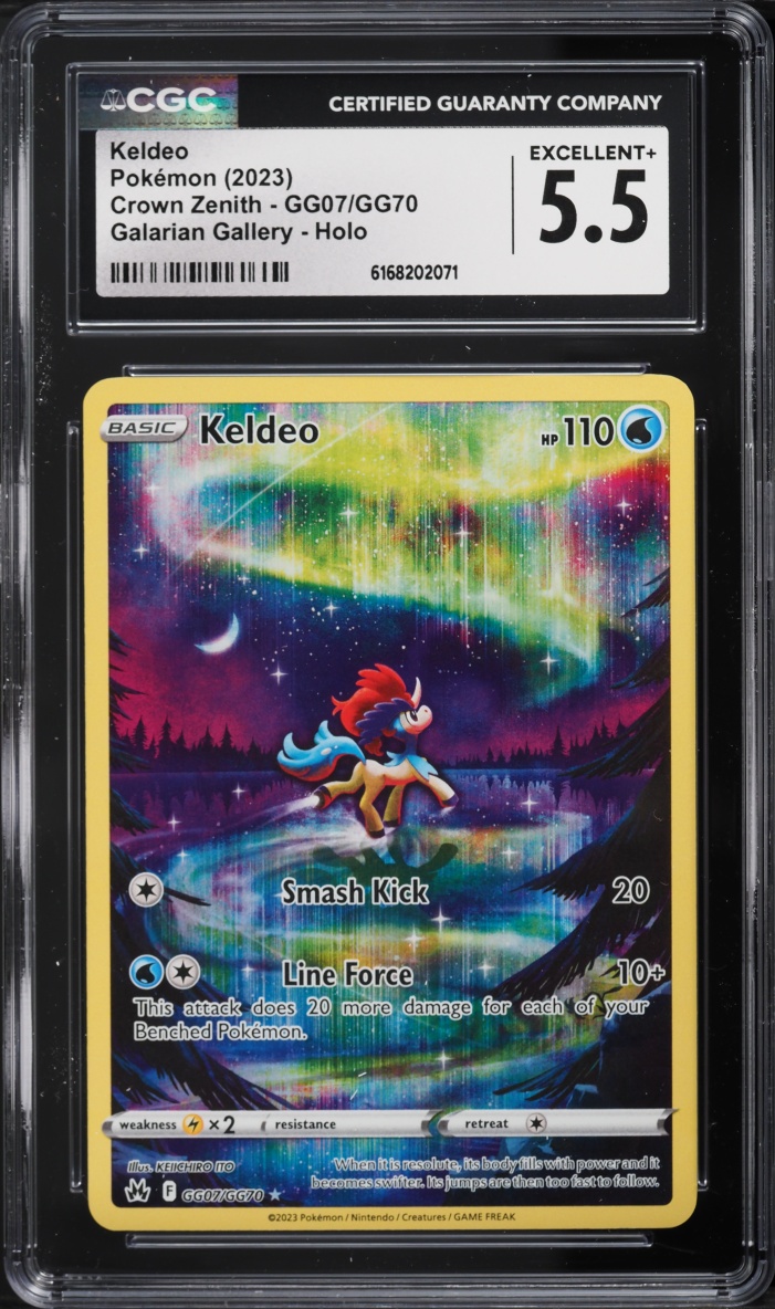 2023 Pokemon Sword & Shield Crown Zenith Full Art Keldeo #GG07 CGC 5.5 EX+
