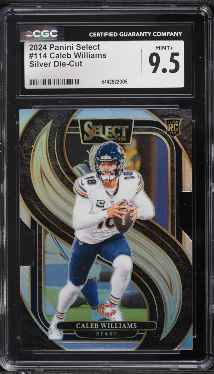 2024 Select Premier Level Silver Prizm Die-Cut Caleb Williams ROOKIE #114 CGC 9.5 MINT+
