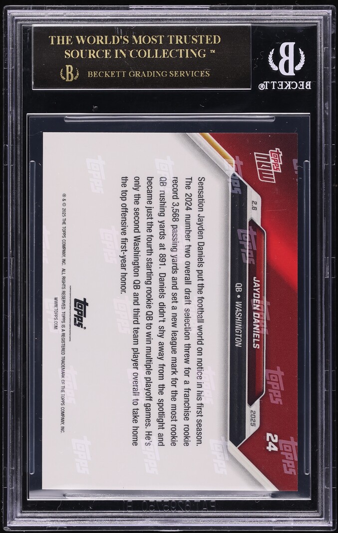 2024 Topps Now Jayden Daniels ROOKIE #24 BGS 10 BLACK LABEL