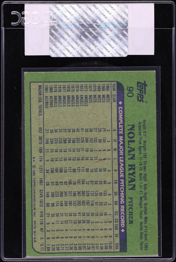 1982 Topps Nolan Ryan #90 CGC AUTH