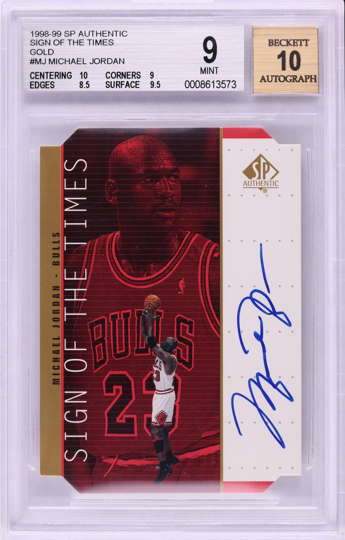 1998 SP Authentic Sign Of The Times Gold Michael Jordan AUTO #MJ BGS 9 ...