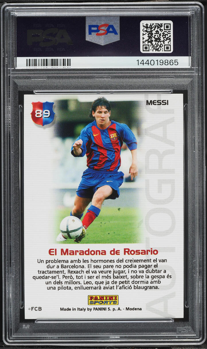 2004 Panini Sports Mega Cracks Barca Campio Lionel Messi ROOKIE #89 PSA 7 NRMT