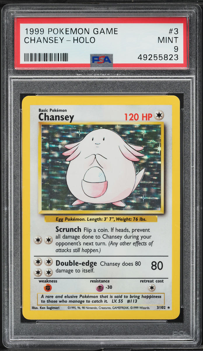 1999 Pokemon Base Set Holo Chansey #3 PSA 9 MINT