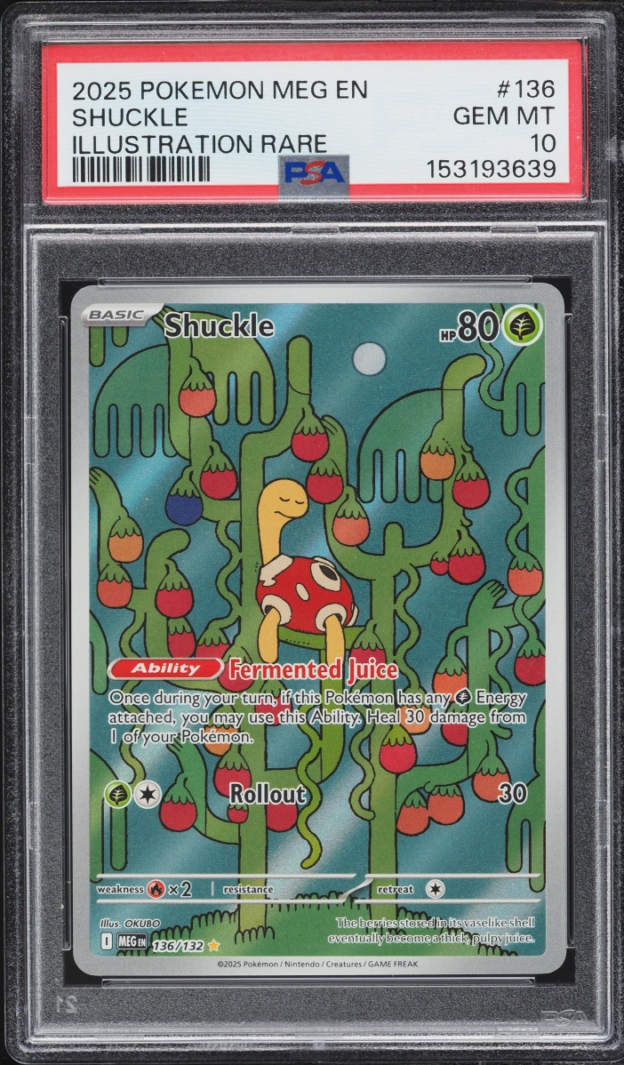 2025 Pokemon Mega Evolution IR Shuckle #136 PSA 10 GEM MINT