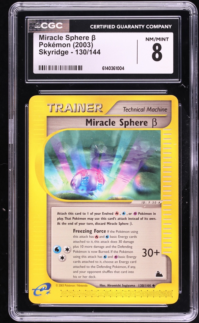 2003 Pokemon Skyridge Miracle Sphere B #130 CGC 8 NM-MT