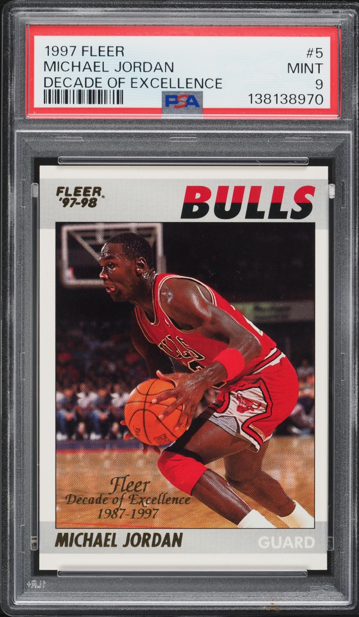 1997 Fleer Decade Of Excellence Michael Jordan #5 PSA 9 MINT