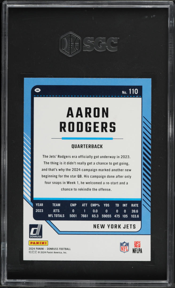 2024 Donruss Football Aaron Rodgers #110 SGC 10 GEM MINT