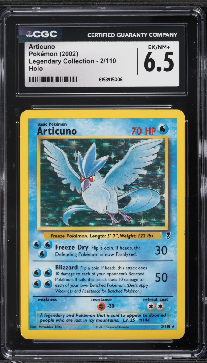 2002 Pokemon Legendary Collection Holo Articuno #2 CGC 6.5 EXMT+