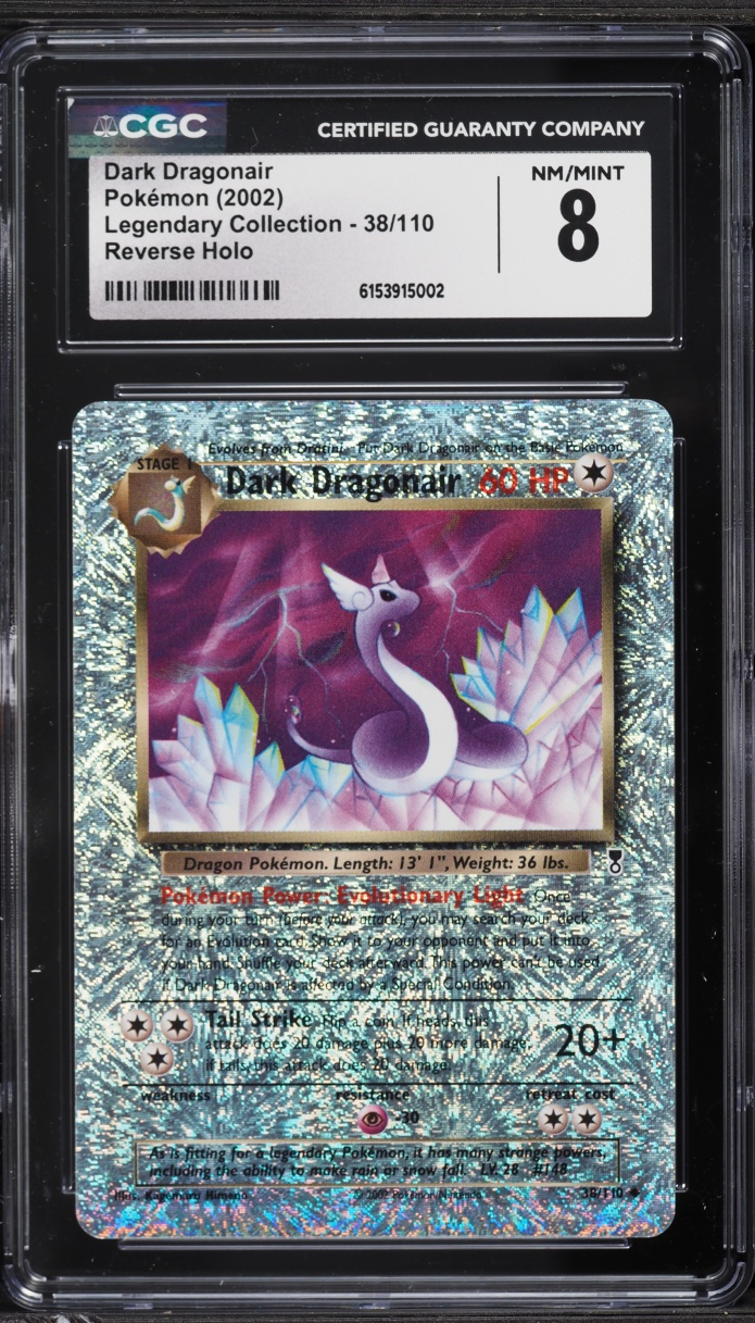 2002 Pokemon Legendary Collection Reverse Holo Dark Dragonair #38 CGC 8 NM-MT