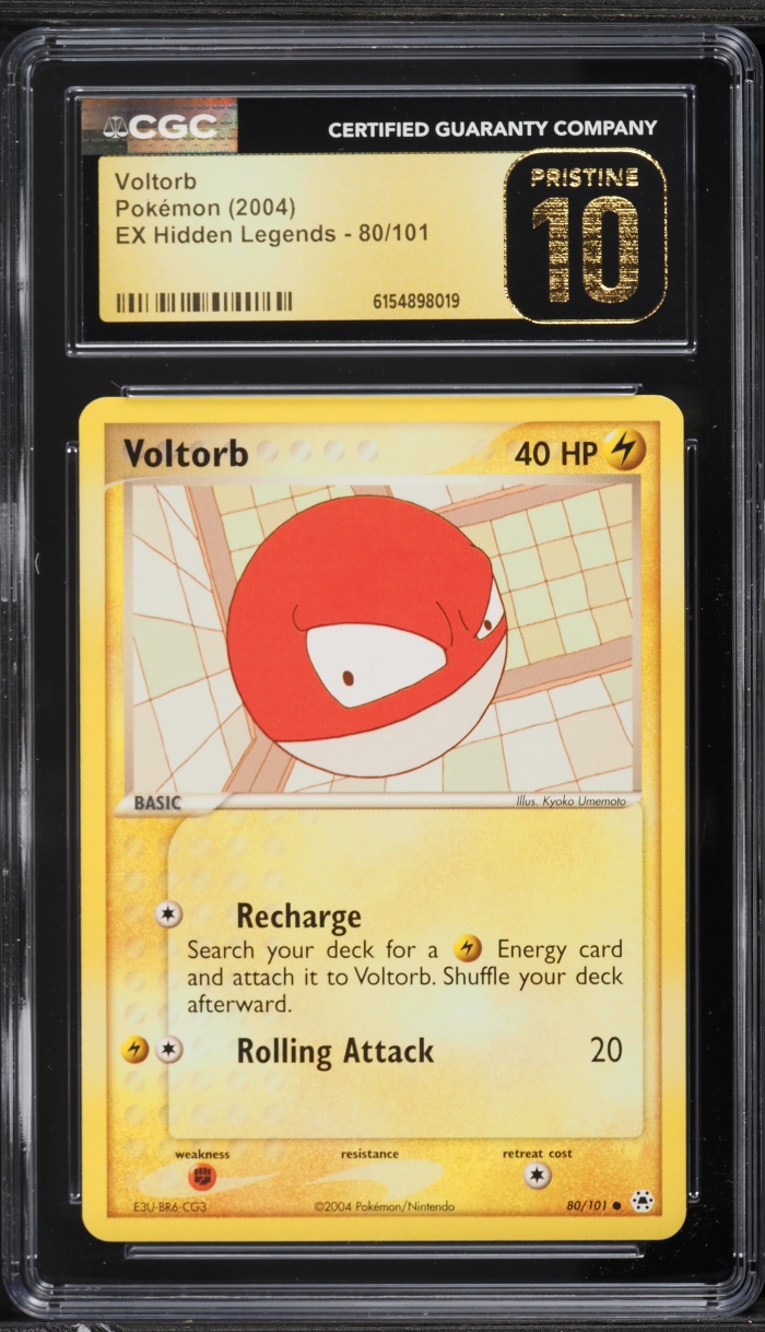 2004 Pokemon EX Hidden Legends Voltorb #80 CGC 10 PRISTINE
