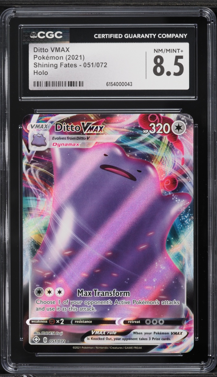 2021 Pokemon Sword & Shield Shining Fates Full Art Ditto VMAX #51 CGC 8.5 NM-MT+