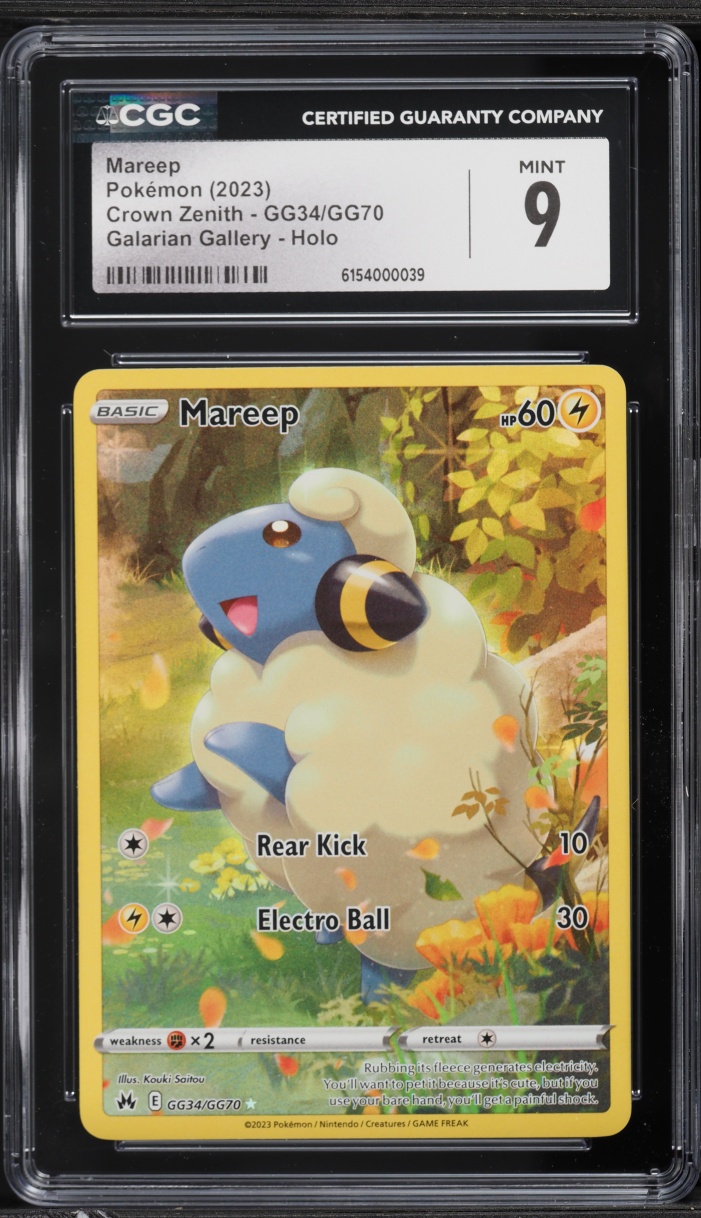 2023 Pokemon Sword & Shield Crown Zenith Galarian Gallery Alt Art Mareep #GG34 CGC 9 MINT