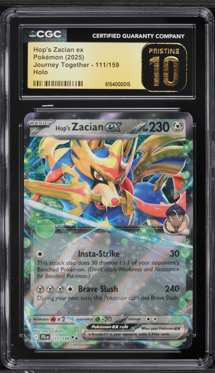 2025 Pokemon Scarlet & Violet Journey Together Holo Hop's Zacian ex #111 CGC 10 PRISTINE