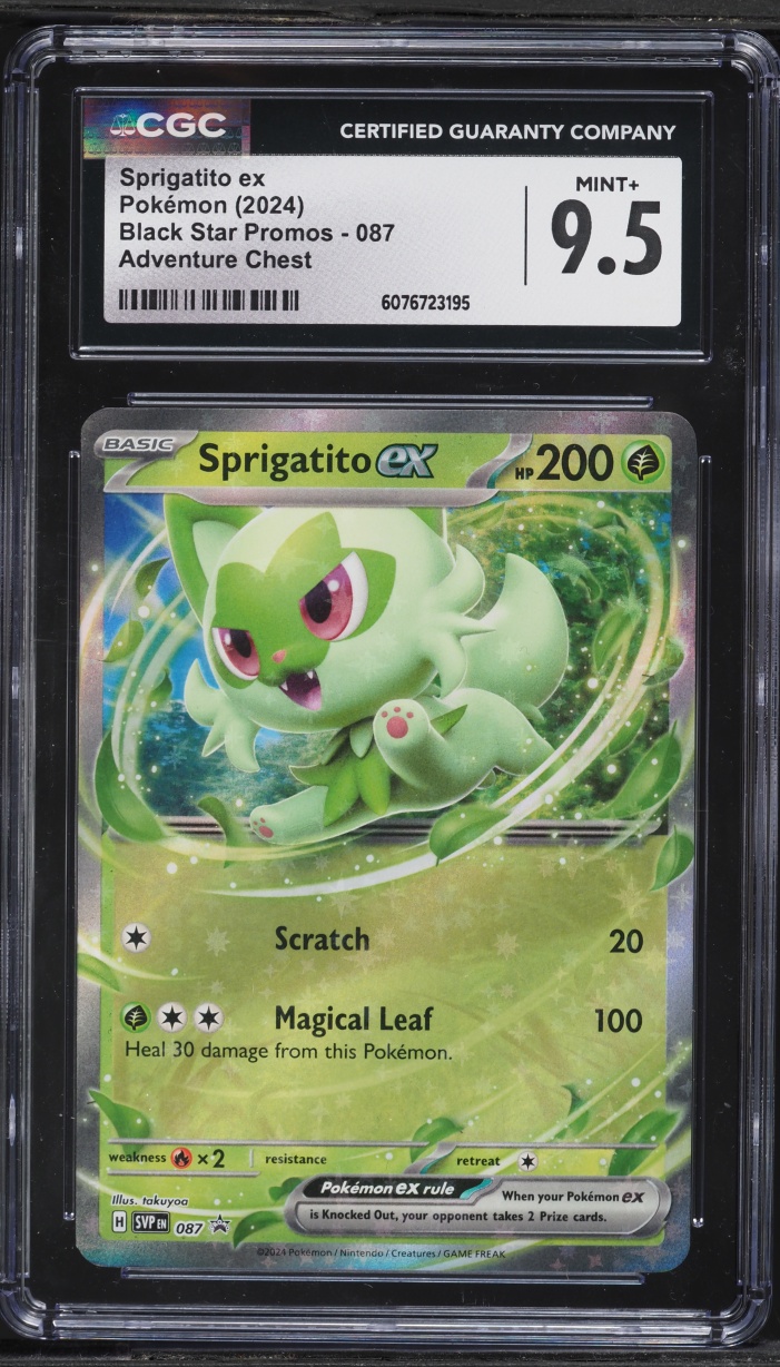 2024 Pokemon Scarlet & Violet Promo Adventure Chest Holo Sprigatito ex #87 CGC 9.5 MINT+