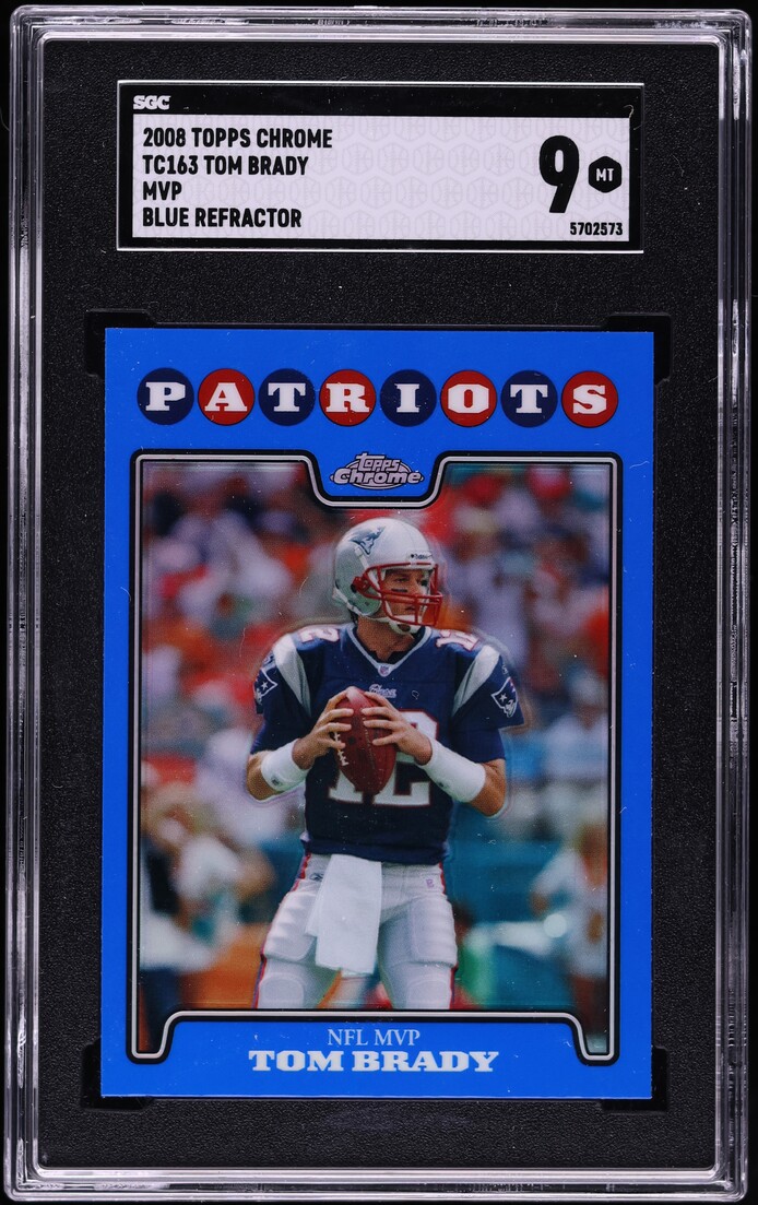 2008 Topps Chrome MVP Blue Refractor Tom Brady #TC163 SGC 9 MINT