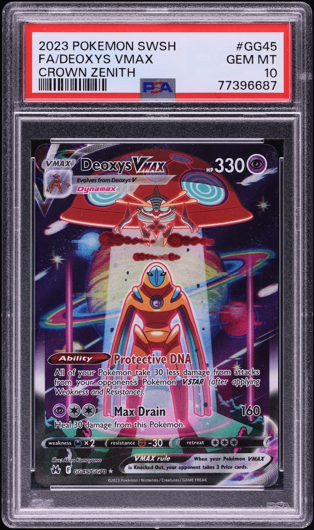2023 Pokemon Sword & Shield Crown Zenith Full Art Deoxys Vmax #GG45 PSA 10 GEM MINT