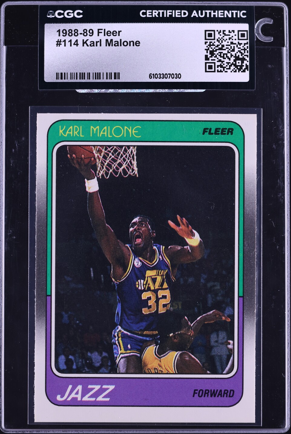 1988 Fleer Basketball Karl Malone #114 CGC AUTH
