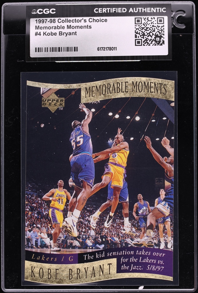 1997 Collector's Choice Memorable Moments Kobe Bryant #4 CGC AUTH